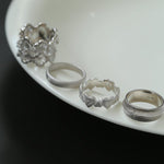 925 Silver New Lace Ring Brushed Matte Hollow Ring - floysun