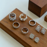 925 Silver New Lace Ring Brushed Matte Hollow Ring - floysun