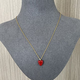 925 Silver Red Enamel Love Pendant Necklace - floysun