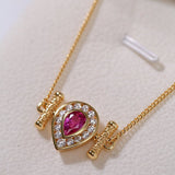 925 Silver Ruby Teardrop Necklace - floysun