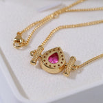 925 Silver Ruby Teardrop Necklace - floysun