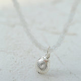 925 Silver Seashell Pendant Summer Gemstone Beaded Necklace - floysun