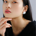 925 Silver Soma Flower Pearls Earrings - floysun