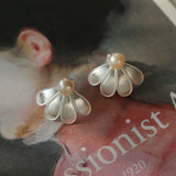 925 Silver Soma Flower Pearls Earrings - floysun