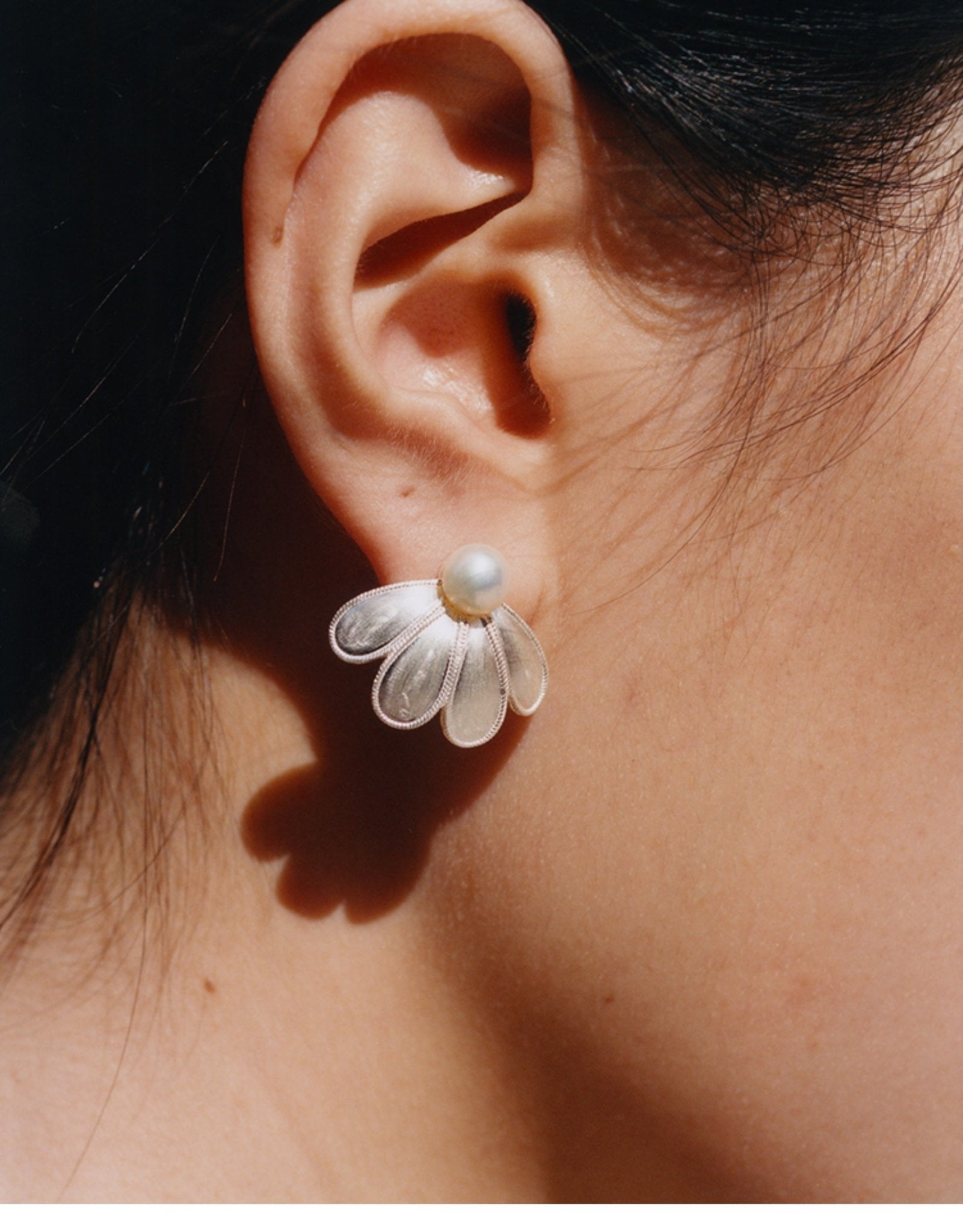 925 Silver Soma Flower Pearls Earrings - floysun