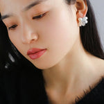 925 Silver Soma Flower Pearls Earrings - floysun