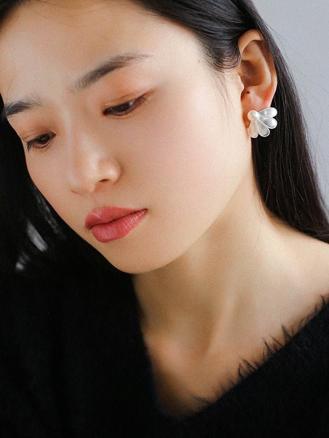 925 Silver Soma Flower Pearls Earrings - floysun