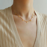 925 Silver Stacked Relief Mini Gold Coin Necklace - floysun