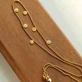 925 Silver Stacked Relief Mini Gold Coin Necklace - floysun