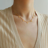 925 Silver Stacked Relief Mini Gold Coin Necklace - floysun