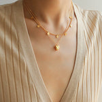 925 Silver Stacked Relief Mini Gold Coin Necklace - floysun