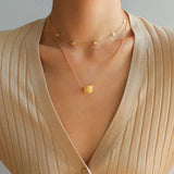 925 Silver Stacked Relief Mini Gold Coin Necklace - floysun