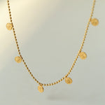 925 Silver Stacked Relief Mini Gold Coin Necklace - floysun