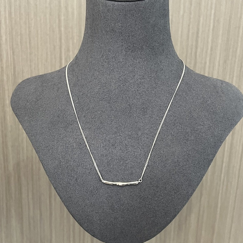 925 Sterling Silve Metal Toothpick Chian Necklace - floysun