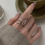 925 Sterling Silver Adjustable Daisy Ring Minimalist & Versatile Jewelry - floysun