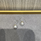 925 Sterling Silver Ball Solid Water Drop Egg Earrings - floysun