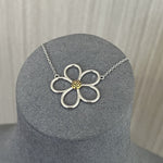 925 Sterling Silver Daisy Pendant Necklace Adjustable Chain - floysun