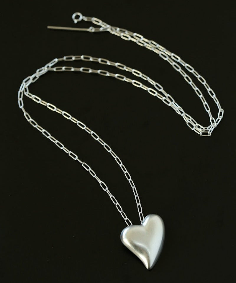 925 Sterling Silver Frosted Love Necklaces - floysun