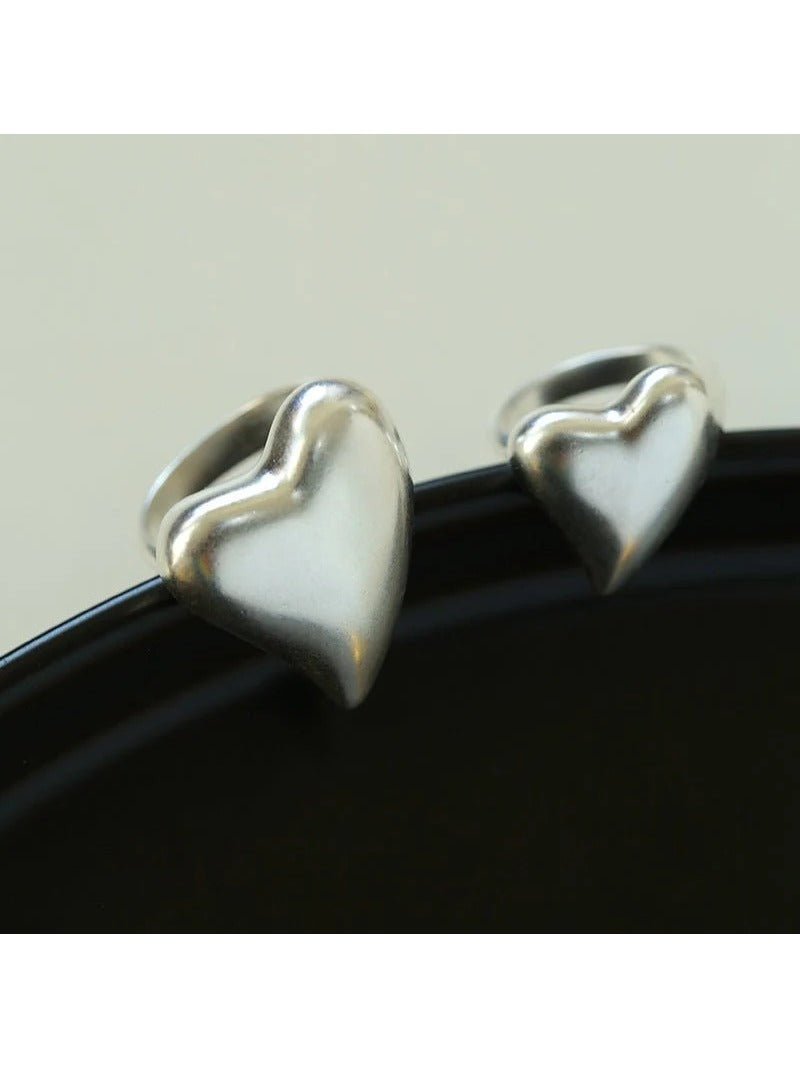 925 Sterling Silver Frosted Love Rings - floysun