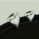 925 Sterling Silver Frosted Love Rings - floysun