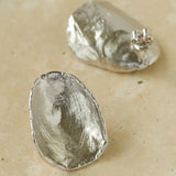 925 Sterling Silver Handmade Hammered Texture Earrings - floysun