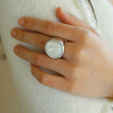 925 Sterling Silver Mother of Pearl Ring - floysun