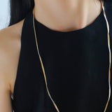 Gold & Silver Two-Tone Snake Chain Long Necklace