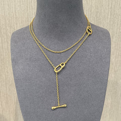 Simple Geometric Long Chain Necklace