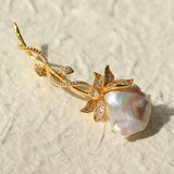 Rose Baroque Pearl Brooches