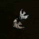 Flying Dove of Peace Earrings Handcrafted Vintage Texture