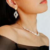 Diamond-Shaped Baroque Pearl Chain Necklace