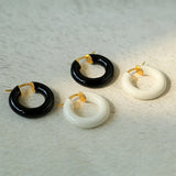 Enamel Glazed Hoops Earrings