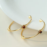 Fashion Tiger Eye Red Agate Hoop Earrings