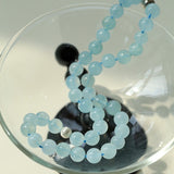 Aquamarine Beaded Necklace with Magnetic Clasp