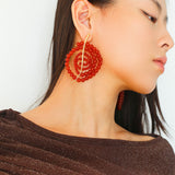 Island Escape Woven Statement Earrings-Single