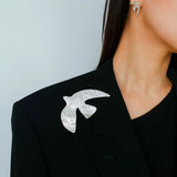 Flying Dove of Peace Brooch Handcrafted Vintage Texture