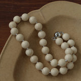 White Fossil Beaded Necklace