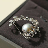 Wheat Spike Gray Mabe Pearl Brooch