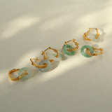 Jade Fusion Hoop Earrings