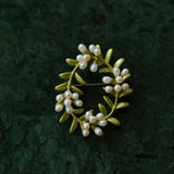 Peach Blossom Wreath Brooch