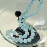 Aquamarine Beaded Necklace with Magnetic Clasp