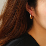 Simple Retro U-shaped Gold and Silver Diamond Earrings