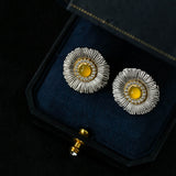 Buccellati-Inspired Daisy Ear Clip Stud Earrings