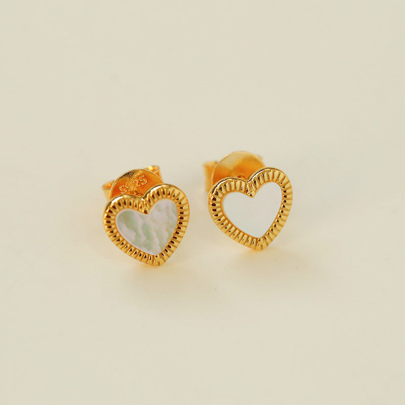 Black White Love Studs Earrings