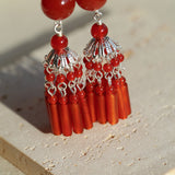 Ethnic Agate Tassel Earrings Traditional Meets Modern