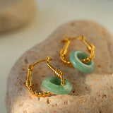 Jade Fusion Hoop Earrings