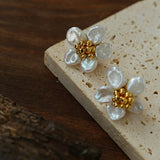 Pearl Floret Stud Earrings