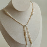 Gradient Pearl Magnetic Clasp Y-Shape Necklace