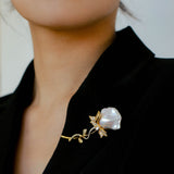 Rose Baroque Pearl Brooches