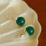 Red Agate Green Agate White Crystal Pearl Ear Hook